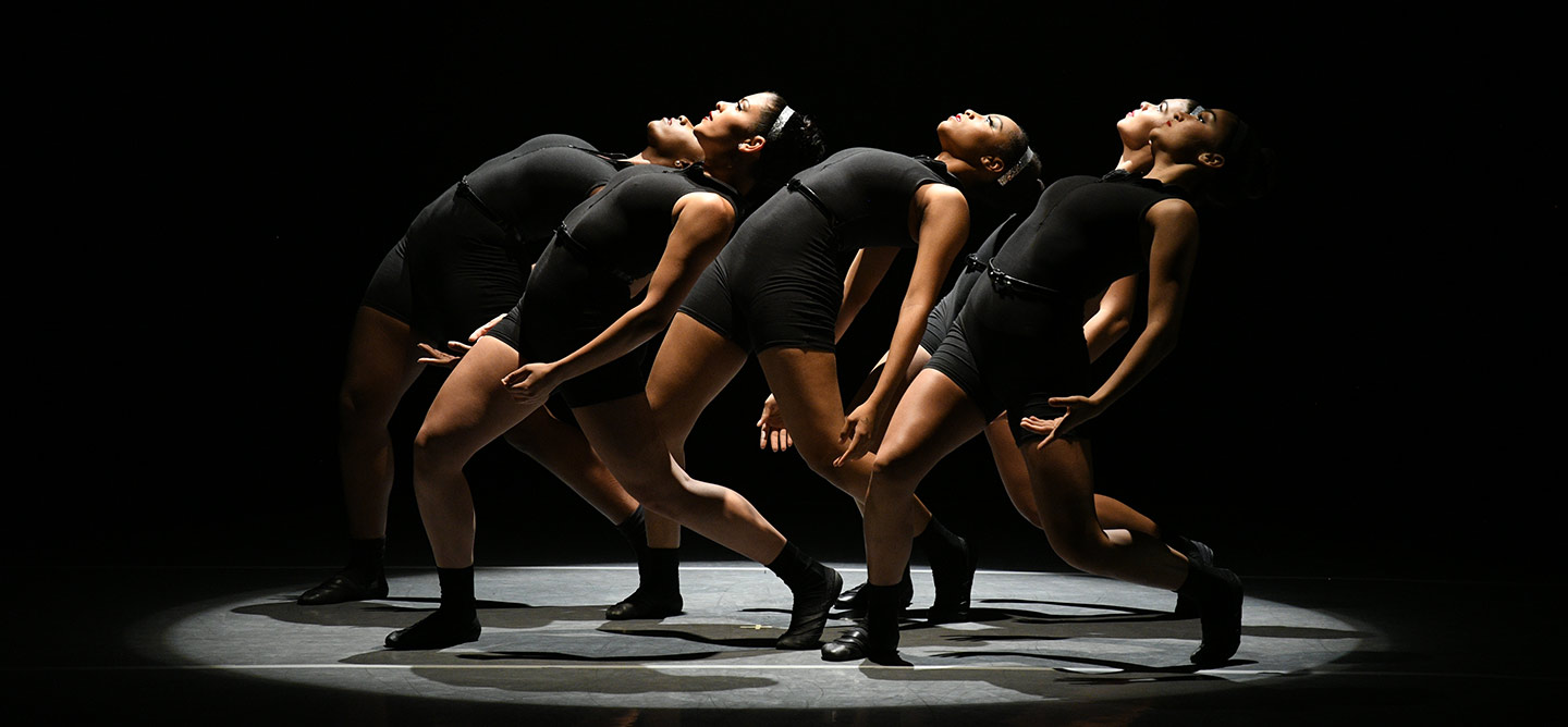 Dance students at studio in a class