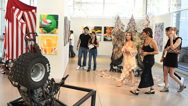 Visual arts students in a small class